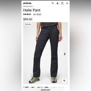 Prana Halle Pant in Coal color,  Size 4 with short inseam.